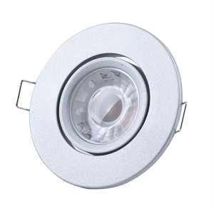 LED Einbauleuchte, chrom-matt, schwenkbar, IP21, D 8,5 cm