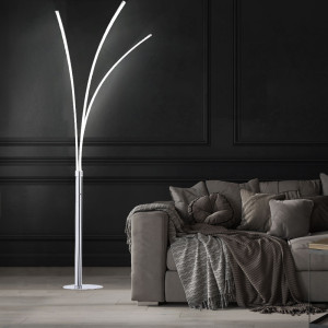 LED Stehlampe, Chrom, Höhe 215 cm