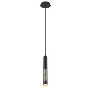 LED Hängeleuchte, 12W, höhenverstellbar, schwarz, H 140 cm