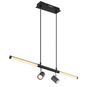 LED Hängeleuchte, Chrom, beweglich, schwarz-matt, L 80,4 cm