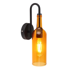 Wandleuchte, Flaschen Design, amber, H 35 cm