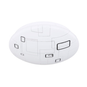 LED Deckenleuchte, weiß, Quadrat Design schwarz, 26 cm