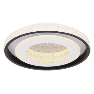 LED Deckenleuchte, weiß schwarz, Fernbedienung, 50 cm