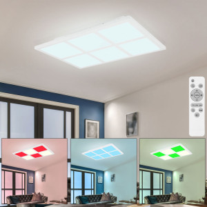 RGB LED Deckenlampe, Dimmer CCT Fernbedienung, L 43 cm