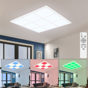 RGB LED Deckenlampe, Dimmer CCT Fernbedienung, L 43 cm