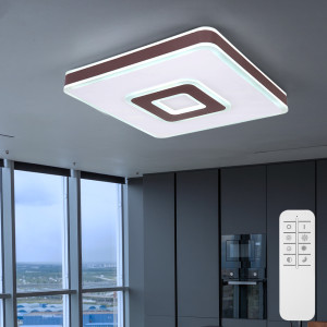Deckenleuchte, dimmbar, Fernbedienung, LED, 55W, weiß, braun