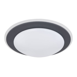Deckenleuchte, LED, 24 W, Wohnzimmer graphit, weiß, D 39,5 cm