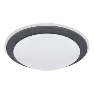 Deckenleuchte, LED, 36 Watt, weiß opal, graphit, D 49,5 cm
