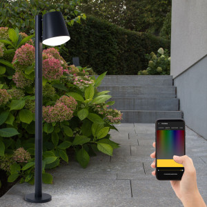 Smart LED Wegeleuchte,  Aluguss, dimmbar, H 96,5 cm