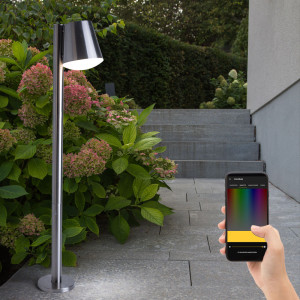 LED Stehleuchte, Edelstahl, Smart Home, CALDIERO-C
