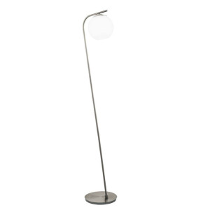 Stehleuchte, nickel matt, Glas opal matt, H 150 cm