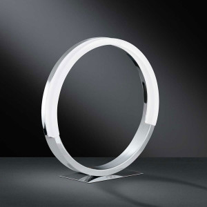 LED Tischlampe, Stehleuchte, Kreisoptik, chrom, SOUL