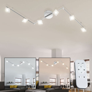 LED Spotleuchte, Metall, Glas, 6 flammig, CHOLET