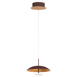 LED Hängeleuchte, Metall braun gold, D 21,5 cm