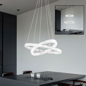 LED Pendellampe, Chrom, Leuchtringe, VICTORIA