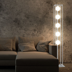 LED Standleuchte, Metall, Glas, H 130,6 cm
