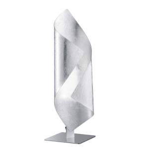 LED Tischlampe, silber, rund, Design, H 33 cm