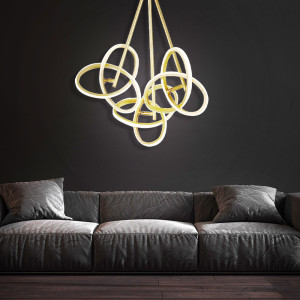 LED Deckenleuchte, gold, 1100 Lumen, 60 cm