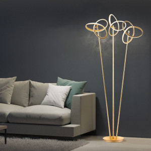 LED Stehlampe, Aluminium, Gold, L140 cm