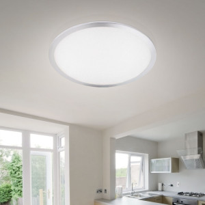 LED Deckenleuchte, chrom, weiß, 3-Stufendimmer, D 60 cm