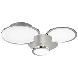 LED Deckenleuchte, Kreis-Design, chrom, dimmbar, L 57 cm