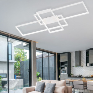 LED Deckenleuchte, ALU, weiß, eckig, L 104 cm