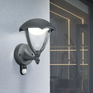 LED Wandlampe, anthrazit, Bewegungssensor, IP44, Gracht