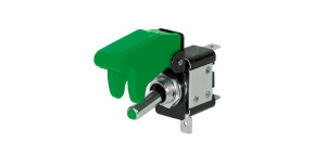 Kill-Switch mit Schutzkappe und LED, 12V/35A, grün Kippschalter