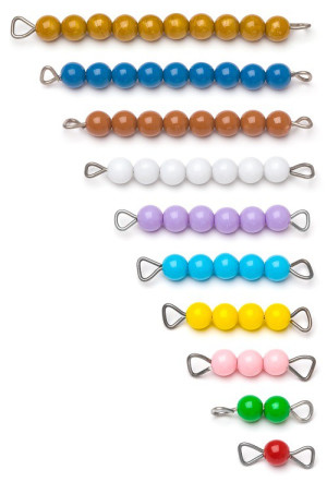 10 bunte Perlenstäbchen 1 bis 10