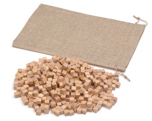 500 Holzwürfel 1x1x1 cm - Bauwürfel kantig - Rohholz