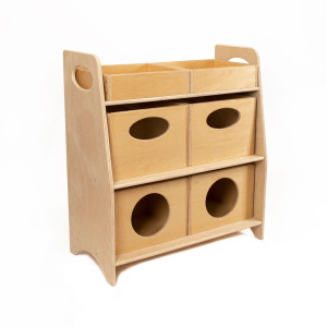 Spielzeugregal aus Holz mit Schubladen - Premiumqualität