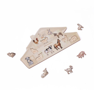 Puzzle Bauernhoftiere aus Holz