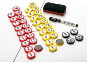 Set di magneti per la tavola per evidenziare la tattica. Diametro: 30 mm.