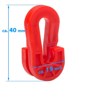 Clip filet "type A" pour filets de buts - Couleur : rouge