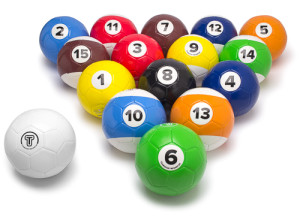Biljart voetballen set – 16 ballen incl. opbergzak