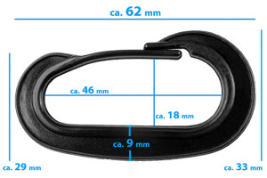 Ganchos para redes de baliza - Cor: preto