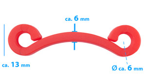 Clip filet "Type B" pour filets de buts - Couleur : rouge