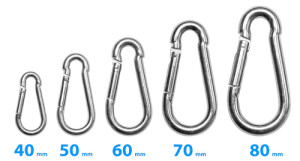 Carabiner set (metal) - 5 sizes