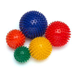 Palla riccio - set di 5 unità (palla per eseguire massaggi) - 5 misure
