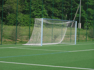 Eckverschweißtes Fußballtor, Typ 2, in Hülsen stehend - Alu-Natur