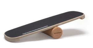 Surf balance board with cork roller - made of wood