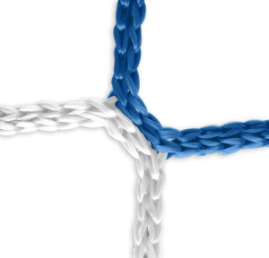 Goal net (blue-white) - 3 x 2 m, 4 mm PP, 80/120 cm