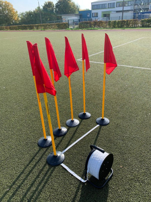 Premium set voor voetbalveld belijning op kunstgras (mobiel) - 19-delig