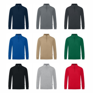 Sweat JAKO Ziptop Organic avec fermeture zippée 1/4 – 9 couleurs, 8 tailles