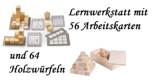 Würfelgebäude Lernwerkstatt - Holzwürfel und Baupläne zum Nachbauen