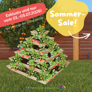 JUNI-AKTION: Große Pflanzpyramide aus Holz - ideal als Erdbeerpyramide, Kräuterpyramide oder Blumenpyramide