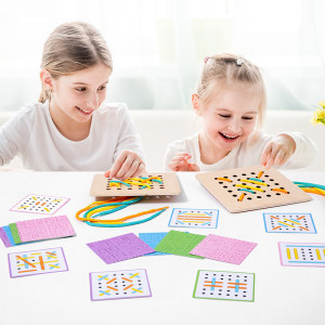 Fädeln um die Wette: Partnerspiel mit Fädelvorlagen