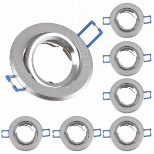6x Einbaurahmen GU10 SET 68mm inkl GU10 Fassung 16302-4