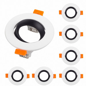 6x Einbaurahmen GU10 SET 75mm inkl GU10 Fassung 7506