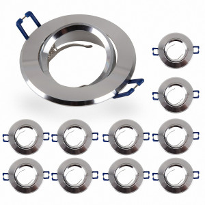 10x Einbaurahmen MR16 SET 68mm inkl MR16 12V Sockel 16302-1